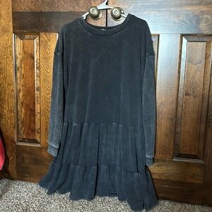 Black soft long sleeve dress